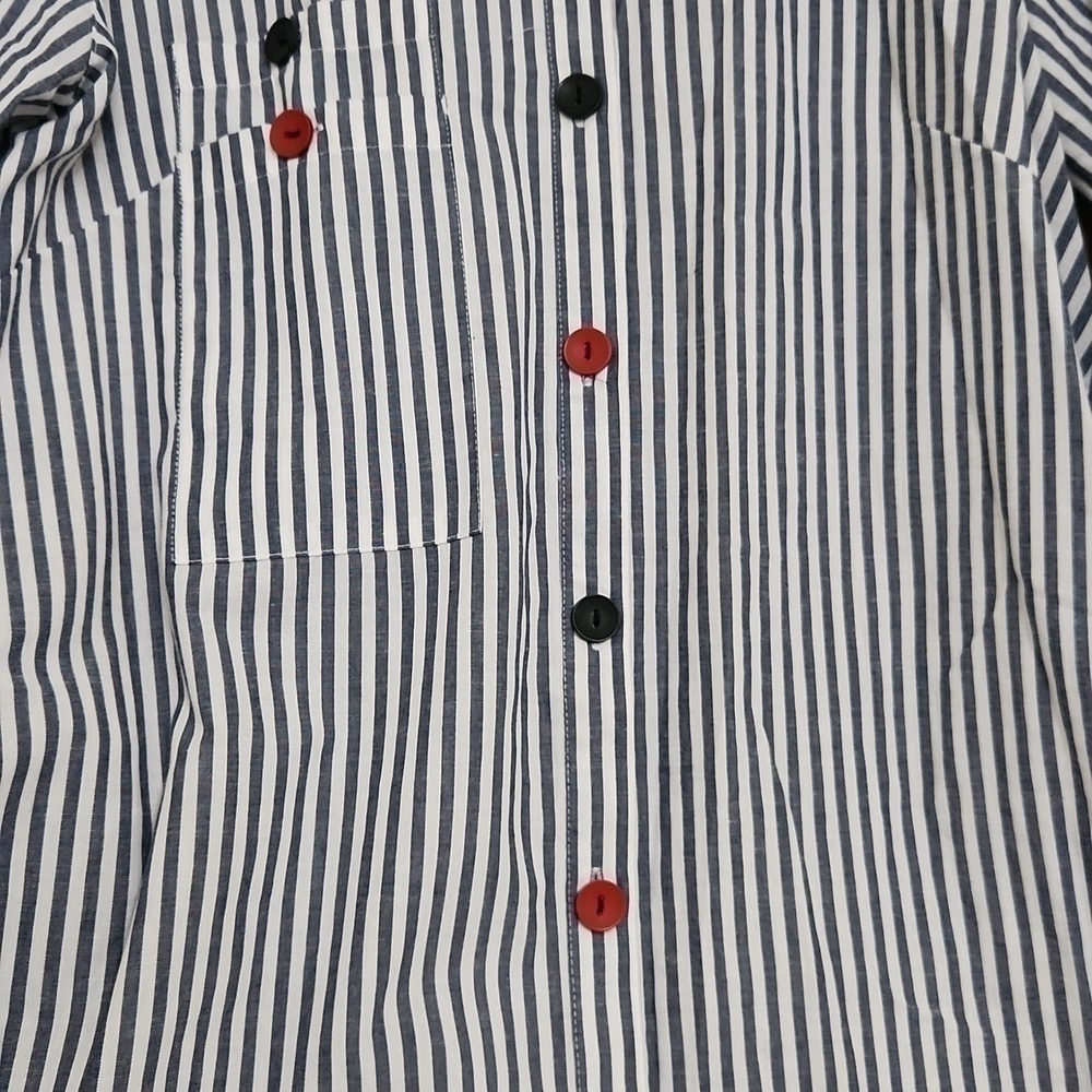 Ali Miles Oversized Button Down Tunic Artsy Art to wear Career Contemporary Glam - Picture 8 of 16